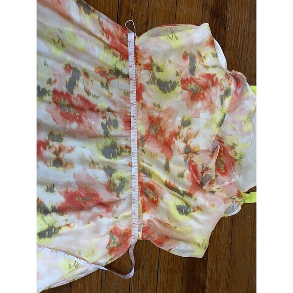 MAURICES Sleeveless Ruffle Red & Yellow Floral Dress w/ Belt Women's 1 Plus Size - Picture 6 of 11